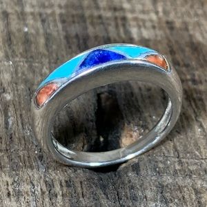 Carolyn Pollack 925 Sterling Silver Inlaid Ring